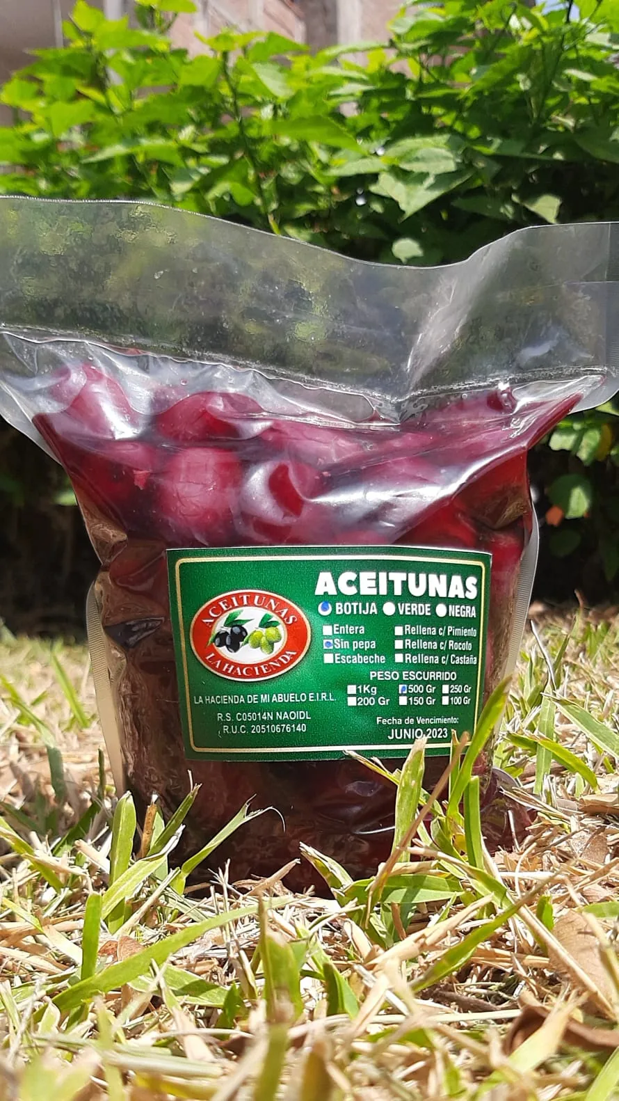 Aceitunas botija en presentación comercial